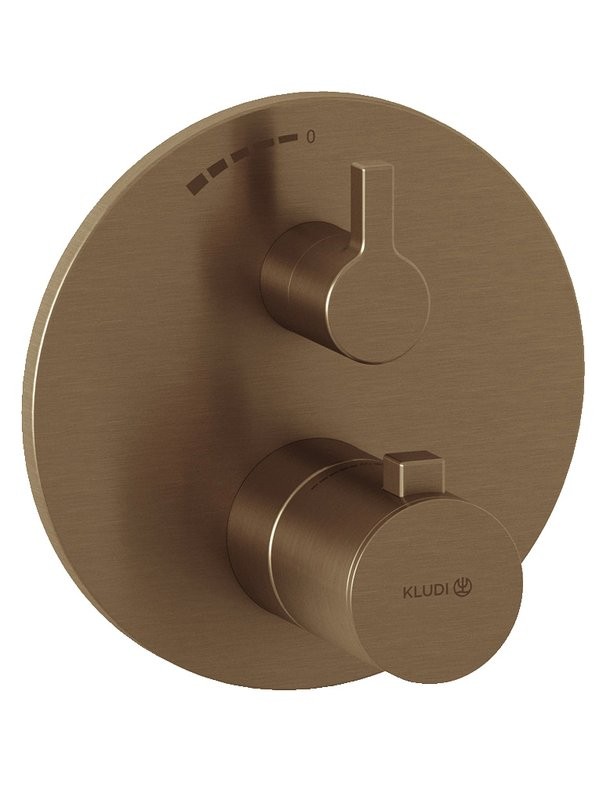 Термостатический смеситель встраиваемый Kludi Nova Fonte 20885N115 С ВНУТРЕННЕЙ ЧАСТЬЮ, брашированная бронза PVD