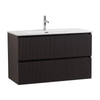 Мебель для ванной комнаты BelBagno Uno 100 подвесная, 2 ящика, матовая темно-серая