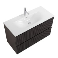 Мебель для ванной комнаты BelBagno Uno 100 подвесная, 2 ящика, матовая темно-серая