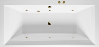 Акриловая ванна Excellent Crown Grand Soft 190x90 см, встраиваемая, с гидромассажем, белая, с каркасом, со сливом-переливом, фурнитура бронза