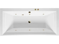 Акриловая ванна Excellent Crown Grand Soft 190x90 см, встраиваемая, с гидромассажем, белая, с каркасом, со сливом-переливом, фурнитура бронза