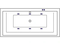 Акриловая ванна Excellent Crown Grand Soft 190x90 см, встраиваемая, с гидромассажем, белая, с каркасом, со сливом-переливом, фурнитура бронза