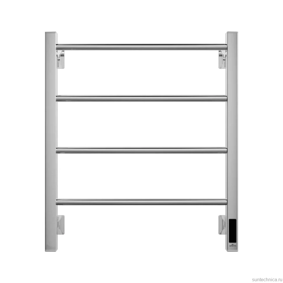 Полотенцесушитель электрический Grota Simple K 530х600 NP EL 60x55 см, подключение справа, слева, скрытое подключение справа, глянцевый хром, лесенка