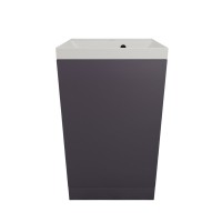 Тумба с раковиной Style Line Моно 50 напольная, графит нубук, раковина Asti 50 жасмин