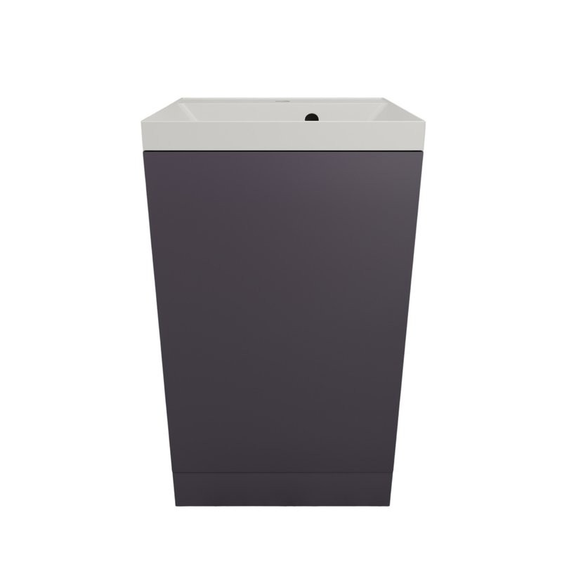 Тумба с раковиной Style Line Моно 50 напольная, графит нубук, раковина Asti 50 жасмин