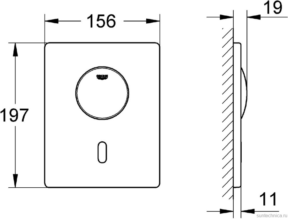 Кнопка смыва для унитаза Grohe Tectron Skate Tectron Skate 37419000 металл, цвет хром