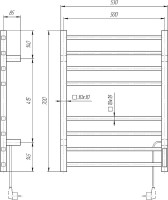 Полотенцесушитель электрический Domoterm Квадро DMT 109-S П8 50x70, хром, R