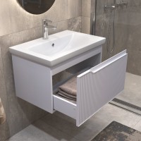 Тумба с раковиной Vigo Neo 70 подвесная, 1 ящик, матовая белая