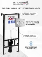 Комплект Инсталляция BETTOSERB Sava Fix Slim 40006456 + Кнопка Cool 40006469 цвет глянцевый хром