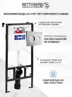 Комплект Инсталляция BETTOSERB Sava Fix Slim 40006456 + Кнопка Cool 40006469 цвет глянцевый хром Комплект Инсталляция BETTOSERB Sava Fix Slim 40006456 + Кнопка Cool 40006469 цвет глянцевый хром