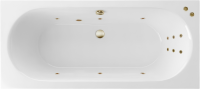 Акриловая ванна Excellent Oceana Slim Line 170x75 см, встраиваемая, с гидромассажем, белая, с каркасом, со сливом-переливом, фурнитура бронза