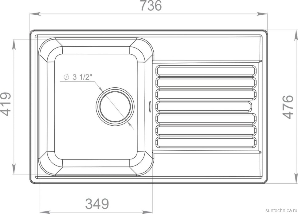 Мойка кухонная GranFest Quarz Z 78 серая