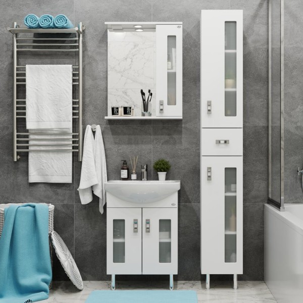 Мебель для ванной комнаты Onika Кристалл 55.18 (ver.Балтика) белая