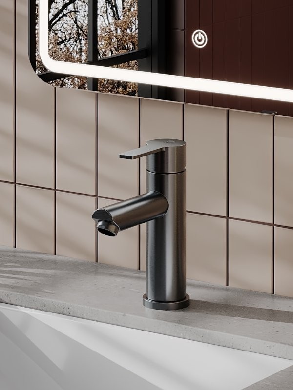 Смеситель для раковины Agger Easy A3102155 оружейная сталь матовая