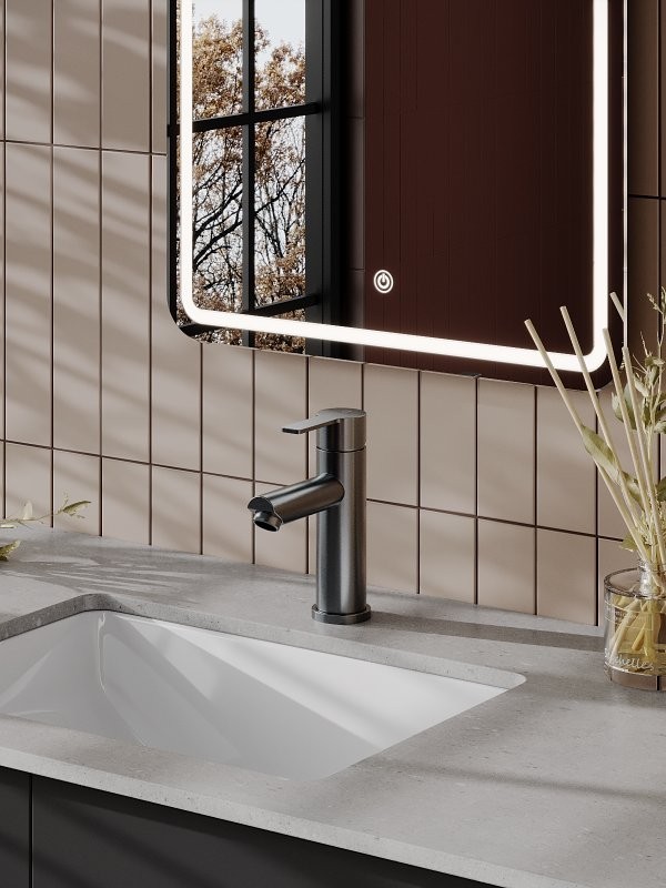 Смеситель для раковины Agger Easy A3102155 оружейная сталь матовая