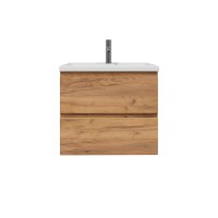 Тумба с раковиной SanStar Riana 60 подвесная, дуб крафт золотой, раковина Миранда 60