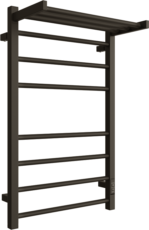 Полотенцесушитель электрический Двин Fs plaza neo 80х50, черный матовый, с полкой