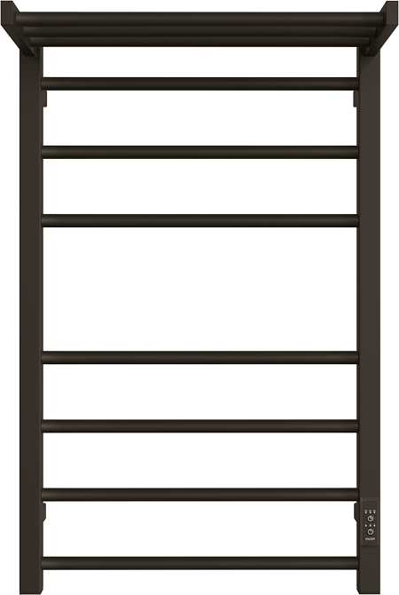 Полотенцесушитель электрический Двин Fs plaza neo 80х50, черный матовый, с полкой