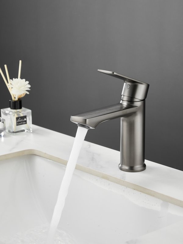 Смеситель для раковины Haiba HB10719-3 оружейная сталь