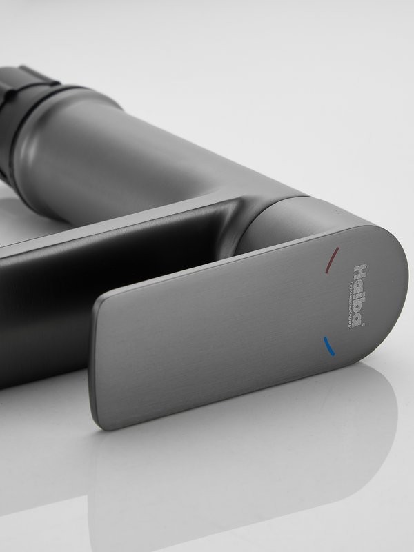 Смеситель для раковины Haiba HB10719-3 оружейная сталь