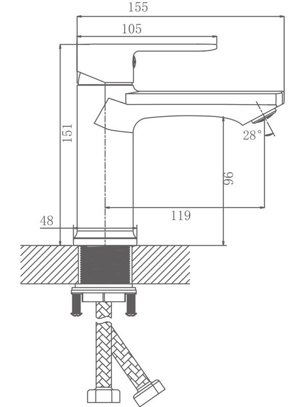 Смеситель для раковины Haiba HB10719-3 оружейная сталь