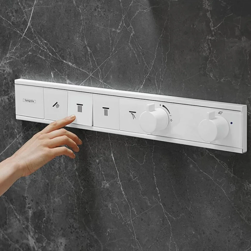 Термостатический смеситель встраиваемый Hansgrohe RainSelect 15382700 для душа, белый матовый