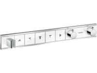 Термостатический смеситель встраиваемый Hansgrohe RainSelect 15358400 для душа, матовый белый, хром