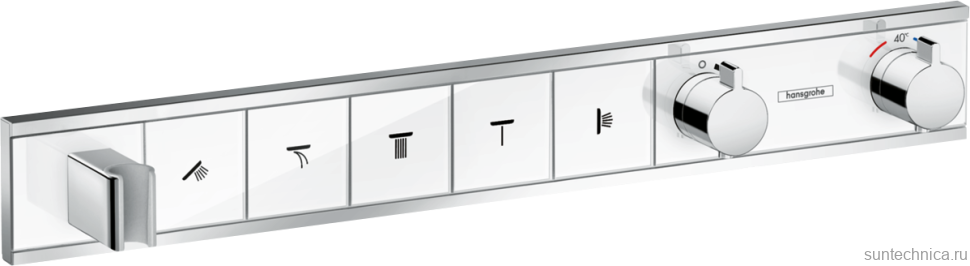 Термостатический смеситель встраиваемый Hansgrohe RainSelect 15358400 для душа, матовый белый, хром