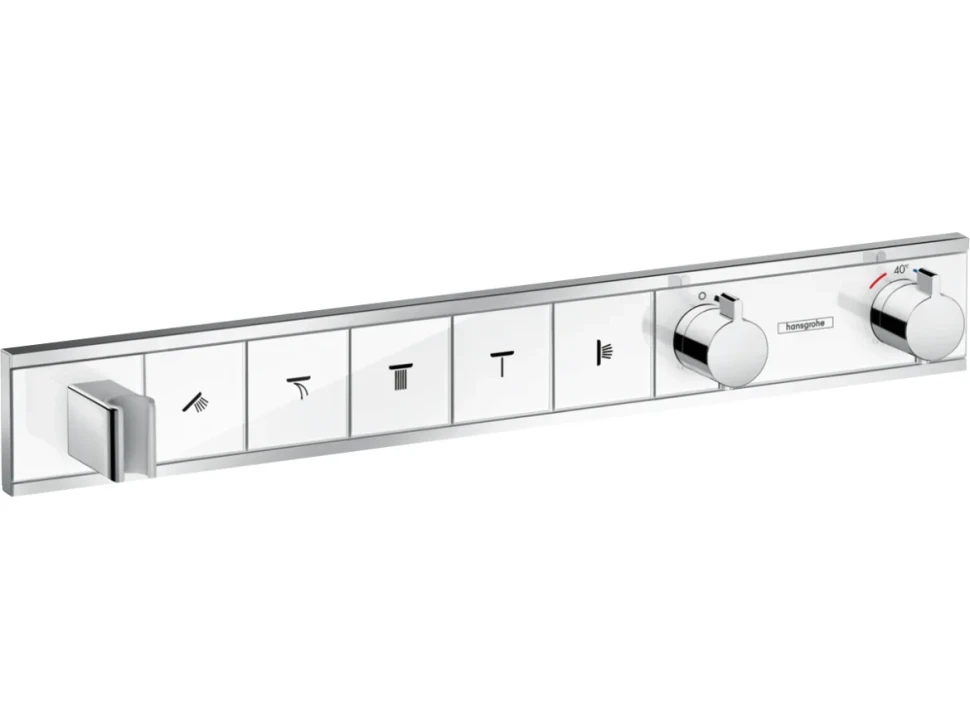 Термостатический смеситель встраиваемый Hansgrohe RainSelect 15358400 для душа, матовый белый, хром