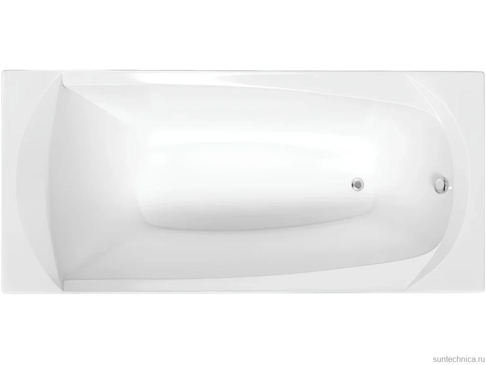 Акриловая ванна 1MarKa Elegance Стандарт 2 165x70 см, встраиваемая, белая, с каркасом, со сливом-переливом