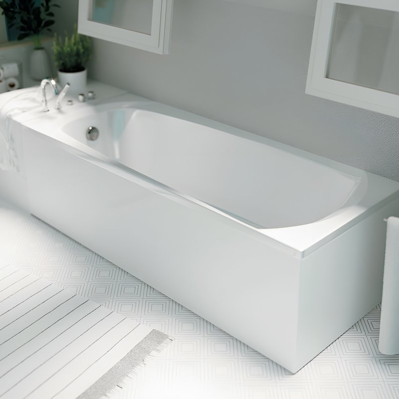 Акриловая ванна 1MarKa Elegance Стандарт 2 165x70 см, встраиваемая, белая, с каркасом, со сливом-переливом