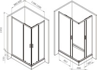 Душевой уголок AM.PM Gem W90G-403-120290-BT 120х90 см