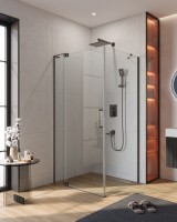 Душевой уголок Cezares Slider AH 1 90-100/110 C GM профиль оружейная сталь, стекло прозрачное