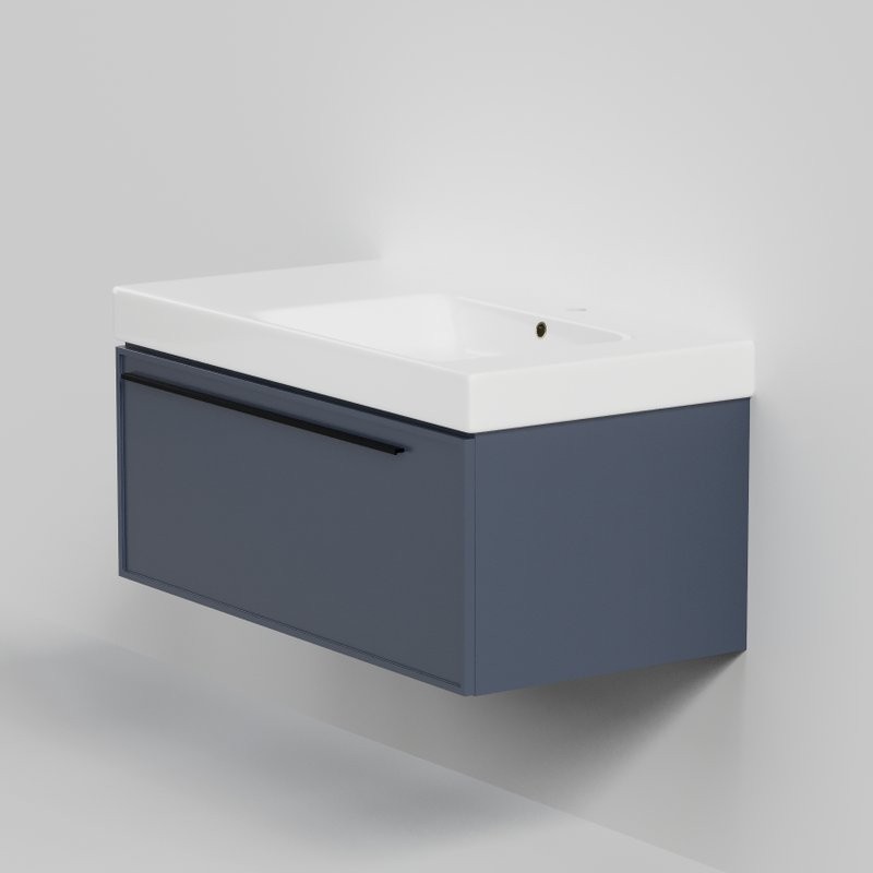 Тумба с раковиной La Fenice Elba 90 подвесная, blu grigio, раковина Cubo 90 R