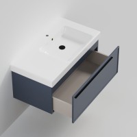 Тумба с раковиной La Fenice Elba 90 подвесная, blu grigio, раковина Cubo 90 R