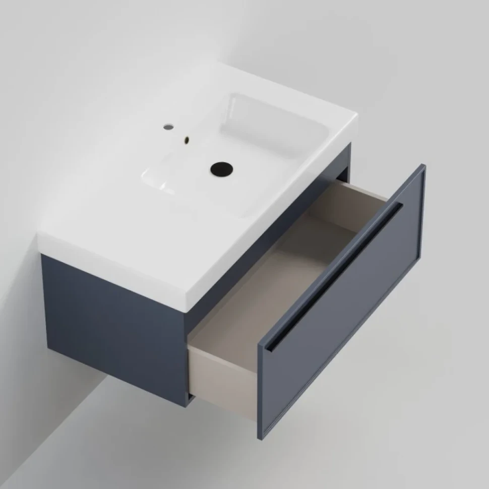 Тумба с раковиной La Fenice Elba 90 подвесная, blu grigio, раковина Cubo 90 R