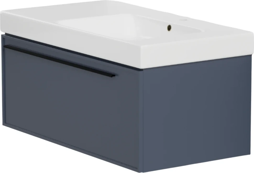 Тумба с раковиной La Fenice Elba 90 подвесная, blu grigio, раковина Cubo 90 R