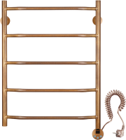 Полотенцесушитель электрический Secado Агата 1 75x55 см, подключение справа, бронза, лесенка, латунь