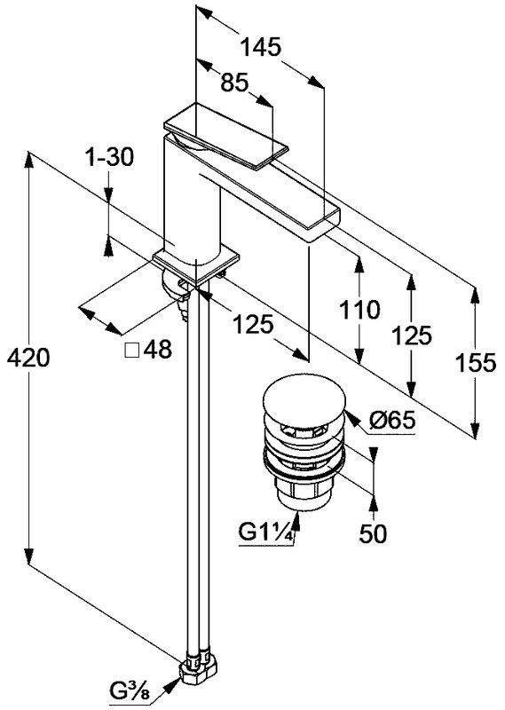 Смеситель для раковины Kludi Decus 54288N175 брашированная бронза