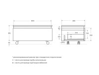 Мебель для ванной комнаты Cezares Slider 80 подвесная, 2 ящика, дуб тангент