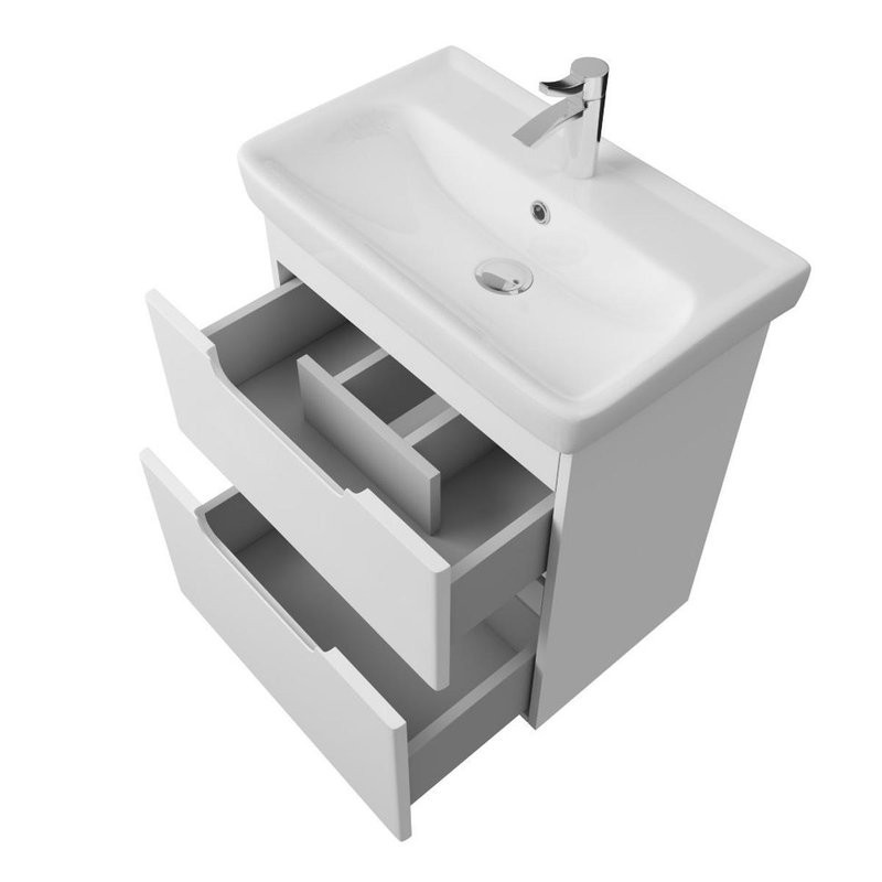 Тумба с раковиной Dreja Q 80 подвесная, белый глянец