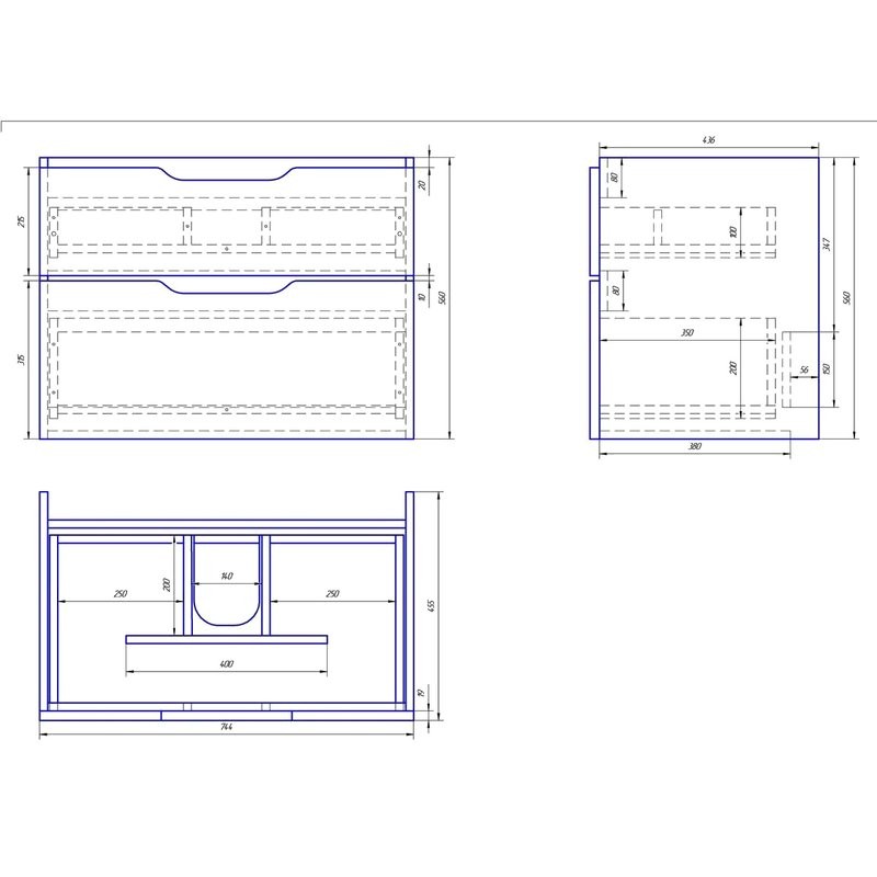 Тумба с раковиной Dreja Q 80 подвесная, белый глянец