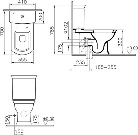 Унитаз-компакт напольный VitrA Serenada 9722B003-7203