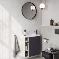 Мебель для ванной комнаты Aqwella Alba 60 R, подвесная, светлый камень