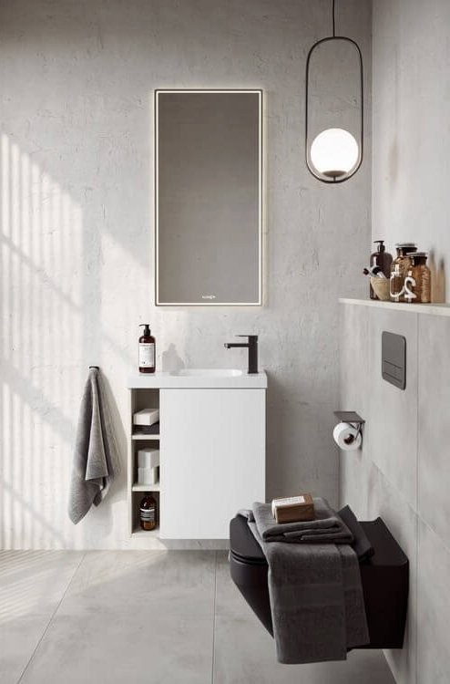 Мебель для ванной комнаты Aqwella Alba 60 R, подвесная, светлый камень