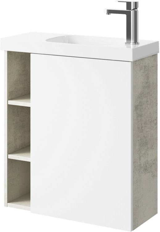 Мебель для ванной комнаты Aqwella Alba 60 R, подвесная, светлый камень