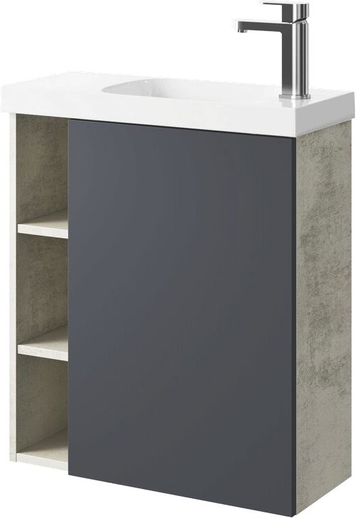 Мебель для ванной комнаты Aqwella Alba 60 R, подвесная, светлый камень