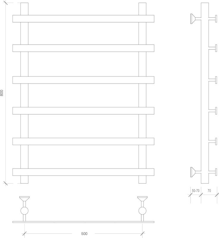 Полотенцесушитель водяной Secado Понтида 1 80x60 см, хром, лесенка