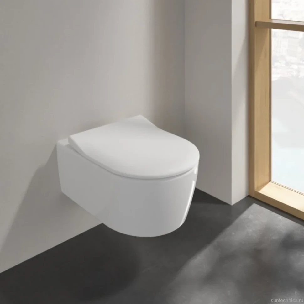 Унитаз подвесной Villeroy & Boch Avento 5656RS01 альпийский белый, безободковый