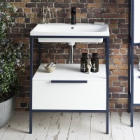 Тумба с раковиной Sanflor Лорд 70 напольная, белая матовая